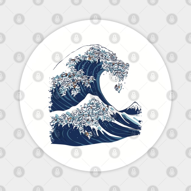 The Great Wave Shih Tzu Magnet by huebucket